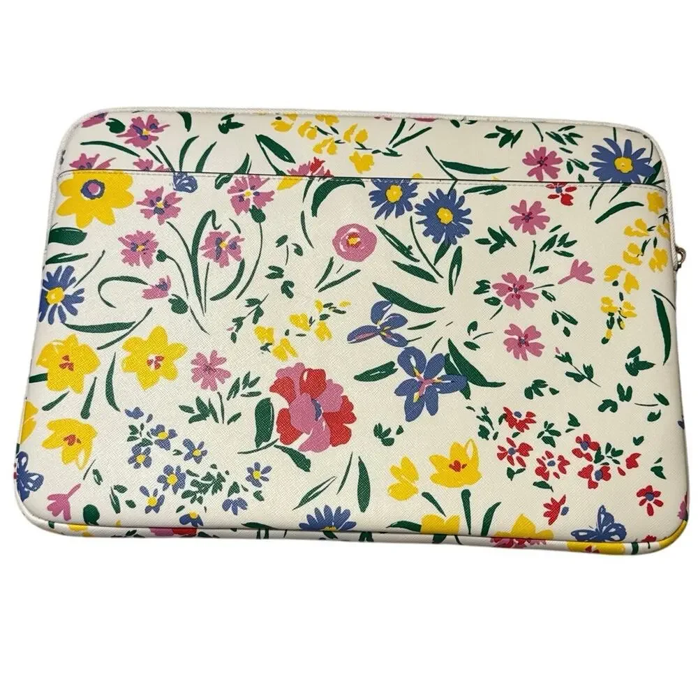 Kate Spade Staci Garden Bouquet Laptop Sleeve Cream Floral Multi-Color 15.3